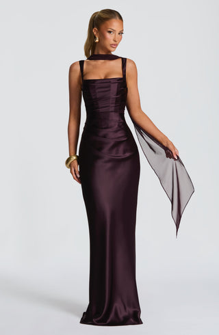 Calanthe Maxi Dress - Plum - glavon