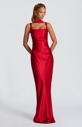 Calanthe Maxi Dress - Red - glavon
