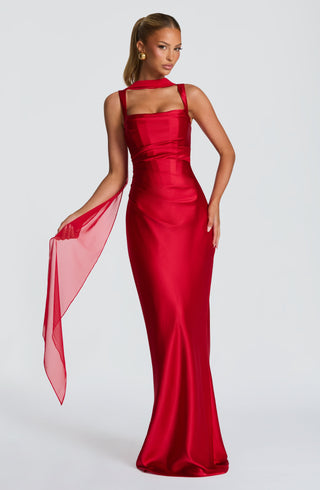 Calanthe Maxi Dress - Red - glavon