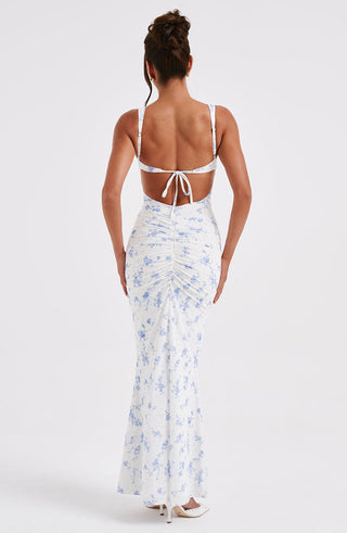 Caoimhe Maxi Dress - Blue Ditsy Print - glavon