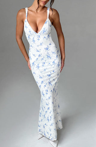 Caoimhe Maxi Dress - Blue Ditsy Print - glavon