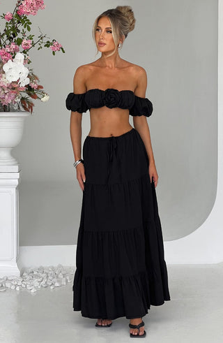 Carmen Maxi Skirt - Black - glavon