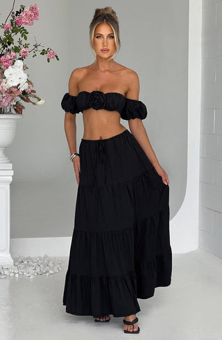 Carmen Maxi Skirt - Black - glavon