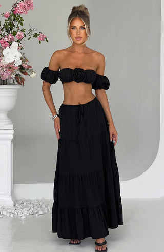 Carmen Maxi Skirt - Black - glavon