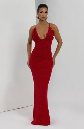Celaena Maxi Dress - Red - glavon