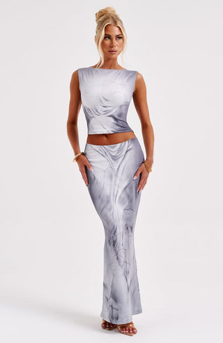 Charmayne Top - Grey Body Print - glavon