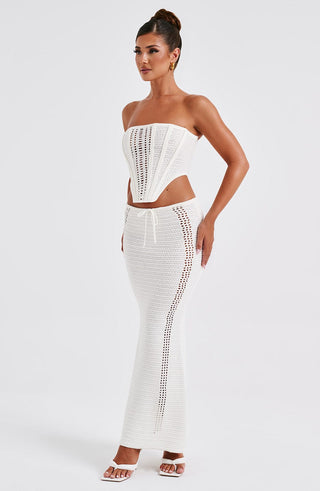 Chayenne Maxi Skirt - White - glavon