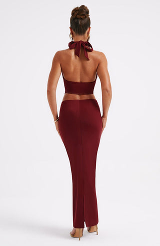 Chrishelle Maxi Skirt - Burgundy - glavon