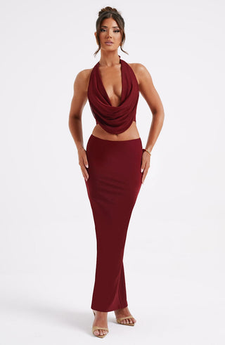 Chrishelle Maxi Skirt - Burgundy - glavon