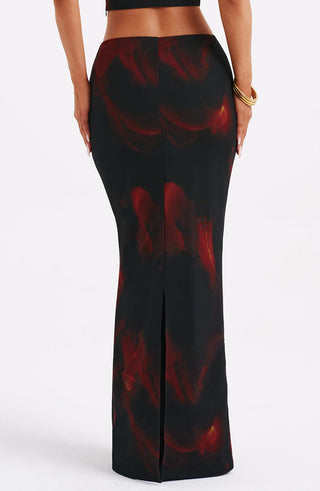 Chrishelle Maxi Skirt - Fire Print - glavon
