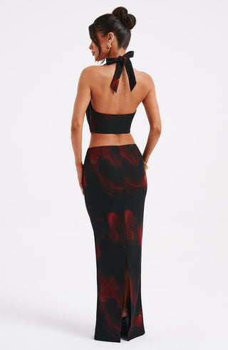 Chrishelle Maxi Skirt - Fire Print - glavon