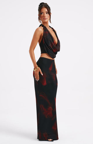 Chrishelle Maxi Skirt - Fire Print - glavon