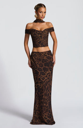 Chrysoula Maxi Skirt - Leopard Print - glavon