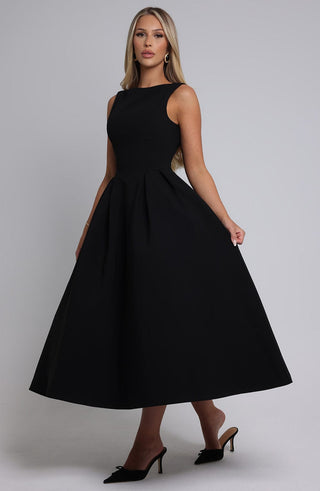 Clarabella Midi Dress - Black - glavon