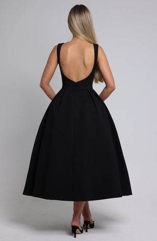 Clarabella Midi Dress - Black - glavon