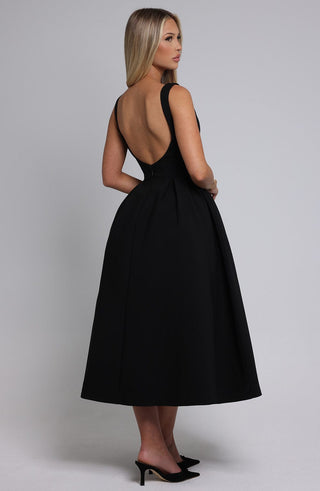 Clarabella Midi Dress - Black - glavon