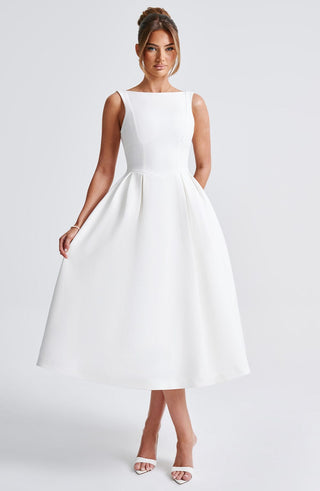 Clarabella Midi Dress - Ivory - glavon