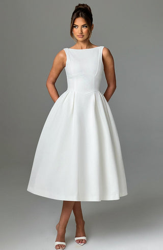 Clarabella Midi Dress - Ivory - glavon