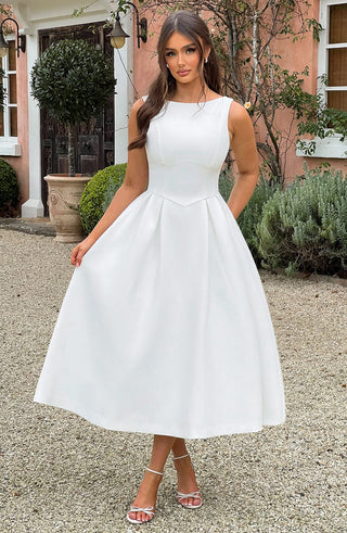 Clarabella Midi Dress - Ivory - glavon
