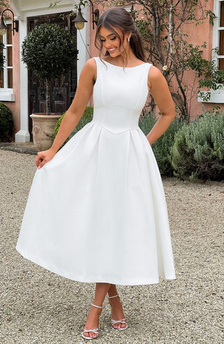 Clarabella Midi Dress - Ivory - glavon