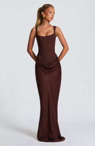Cornelia Maxi Dress - Plum Brown - glavon