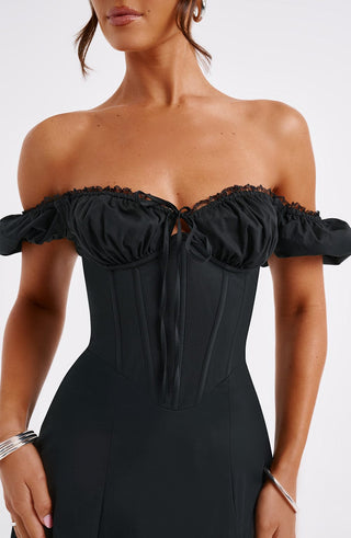 Courtney Midi Dress - Black - glavon