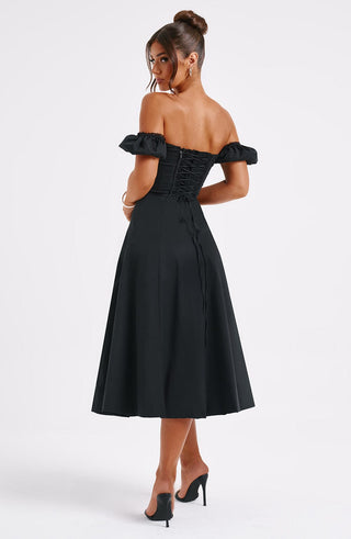 Courtney Midi Dress - Black - glavon