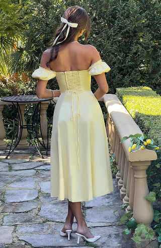 Courtney Midi Dress - Lemon - glavon