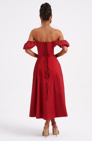 Courtney Midi Dress - Red - glavon