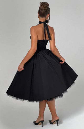 Cressida Midi Dress - Black - glavon