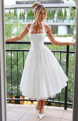 Cressida Midi Dress - Ivory - glavon