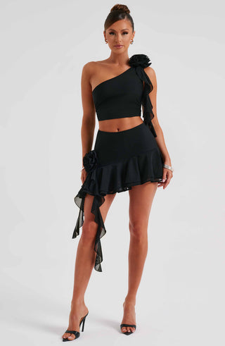 Daina Mini Skirt - Black - glavon