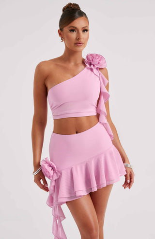 Daina Mini Skirt - Pink - glavon