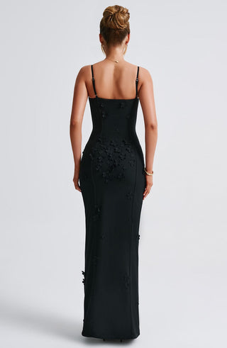 Dalary Maxi Dress - Black Lined - glavon