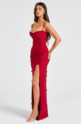 Dalary Maxi Dress - Red Lined - glavon