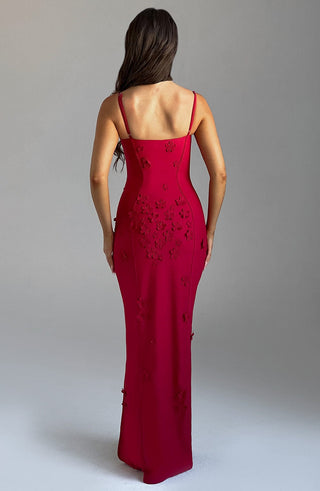 Dalary Maxi Dress - Red Lined - glavon
