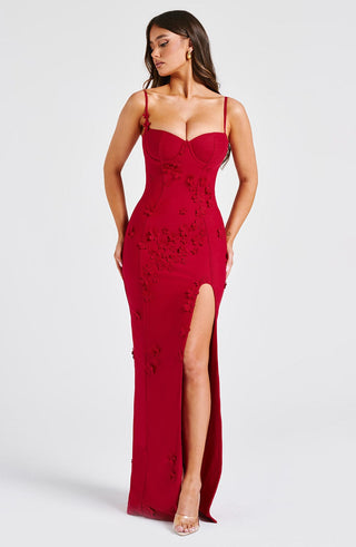 Dalary Maxi Dress - Red Lined - glavon