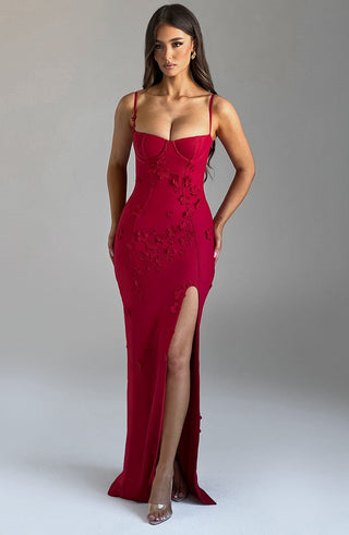 Dalary Maxi Dress - Red Lined - glavon
