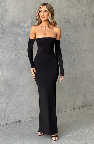 Daphne Maxi Dress - Jet Black - glavon