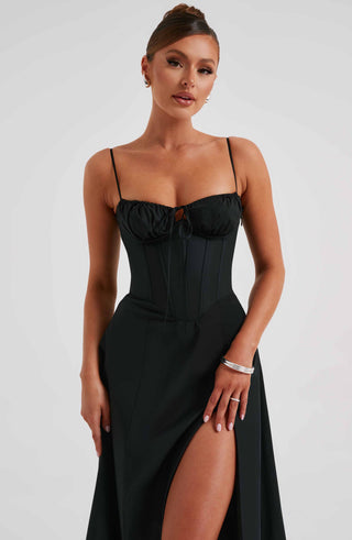 Deanna Midi Dress - Black - glavon