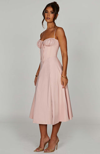 Deanna Midi Dress - Blush - glavon