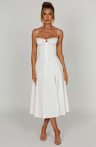 Deanna Midi Dress - Ivory - glavon