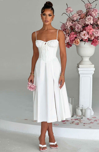 Deanna Midi Dress - Ivory - glavon