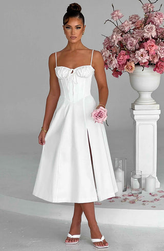 Deanna Midi Dress - Ivory - glavon