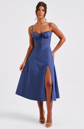 Deanna Midi Dress - Navy - glavon