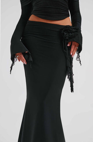 Deema Maxi Skirt - Black - glavon
