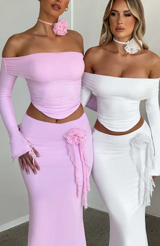 Deema Maxi Skirt - Ivory - glavon