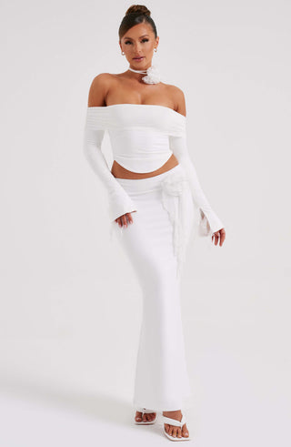 Deema Maxi Skirt - Ivory - glavon