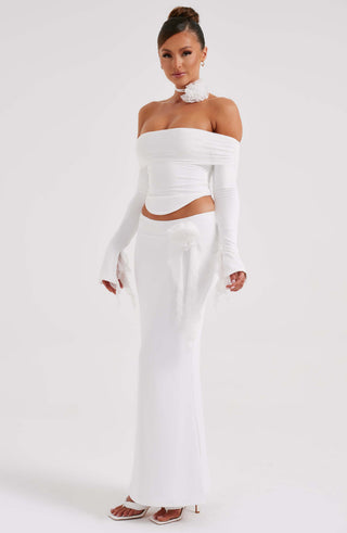 Deema Maxi Skirt - Ivory - glavon