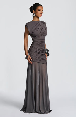 Demelza Maxi Dress - Charcoal - glavon